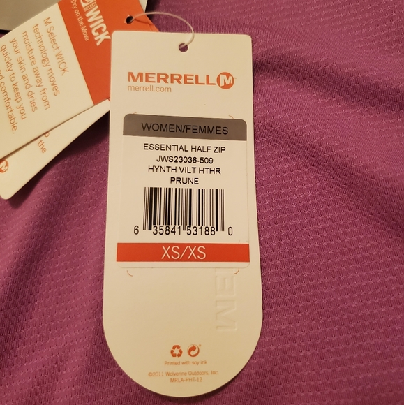 Merrell Women's Essential Half-Zip Pullover XS - Picture 7 of 10